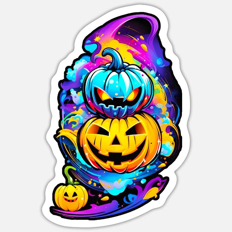 Halloween Pumpkin Head 03 - Sticker taille S (10 x 10 cm) - blanc mat
