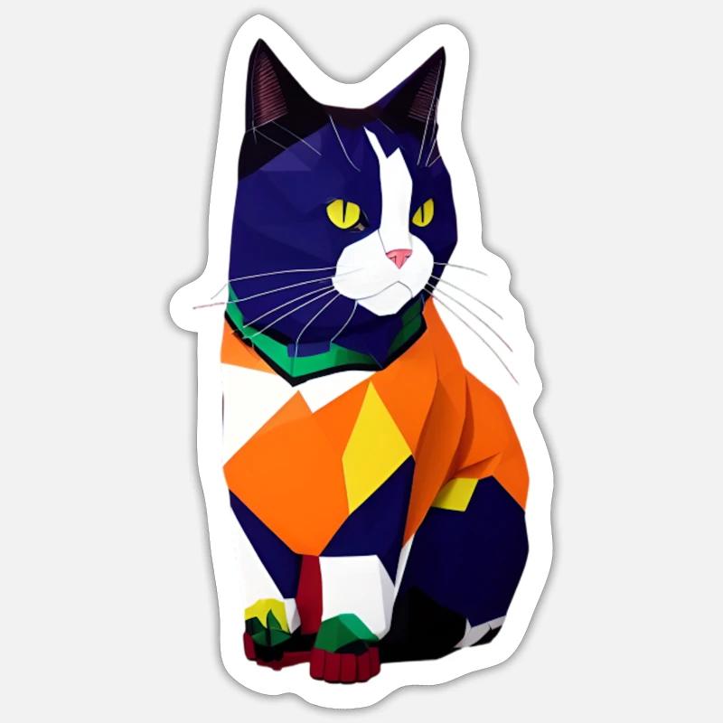 Die Katze im Pullover Sticker Größe S (10 x 10 cm)