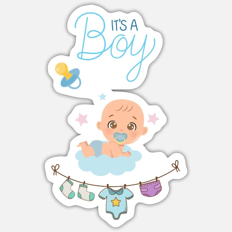 It's a boy - Sticker Größe S (10 x 10 cm) - Mattweiß