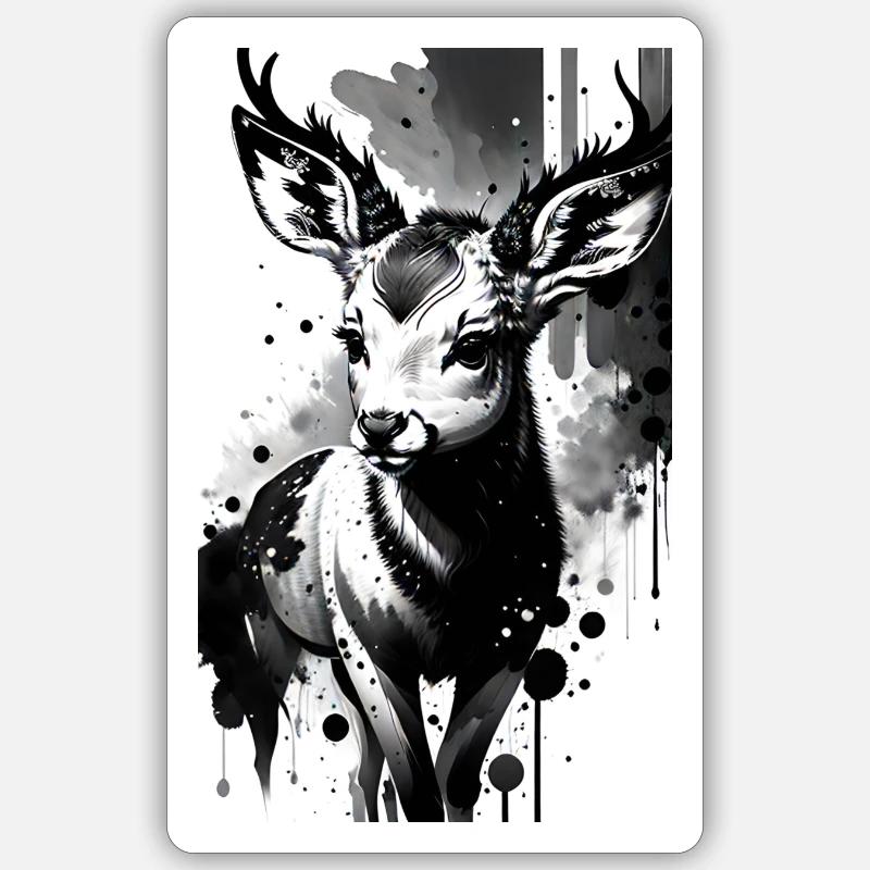 Entzückender Hirsch - Sticker Größe S (10 x 10 cm) - Mattweiß