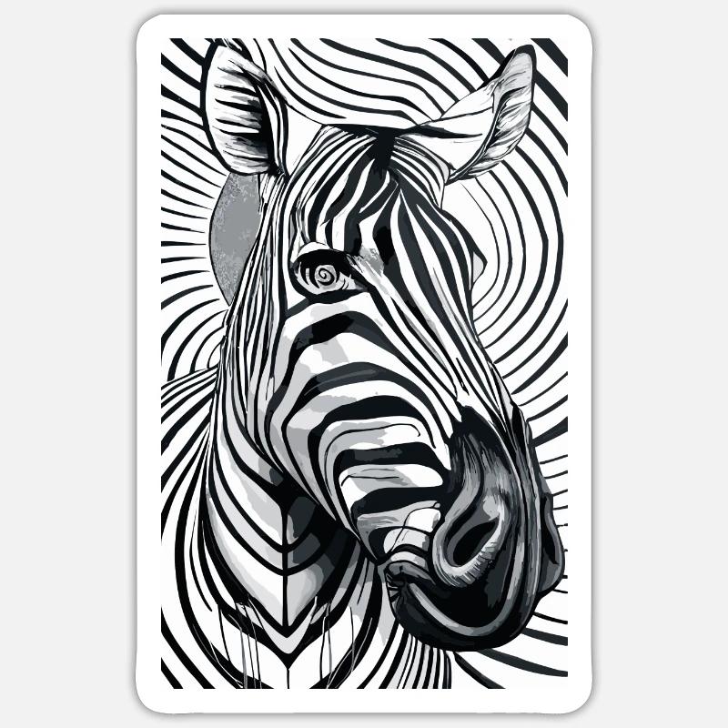 Psychedelic Zebra Sticker size S (10 x 10 cm)
