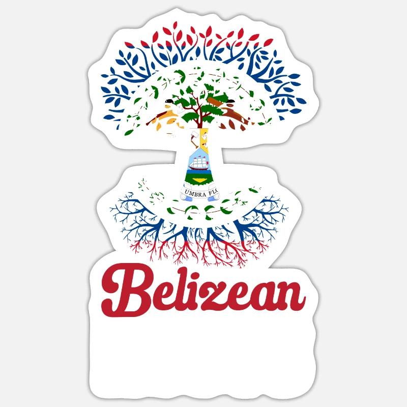 Belize Flagge Belizer - Sticker Größe S (10 x 10 cm) - Mattweiß