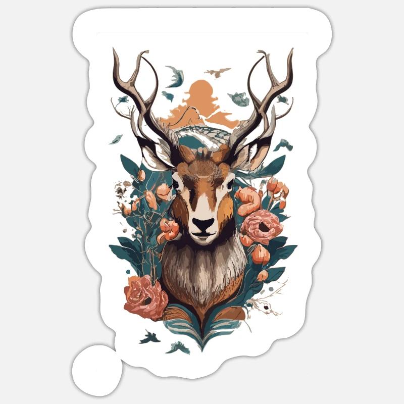 CERF - Sticker taille S (10 x 10 cm) - blanc mat