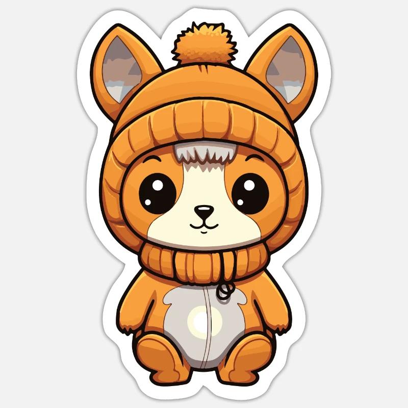 Eichhörnchen Winter Comic Niedlich Sticker Größe S (10 x 10 cm)