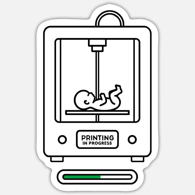 Grossesse impression 3D Sticker taille S (10 x 10 cm)