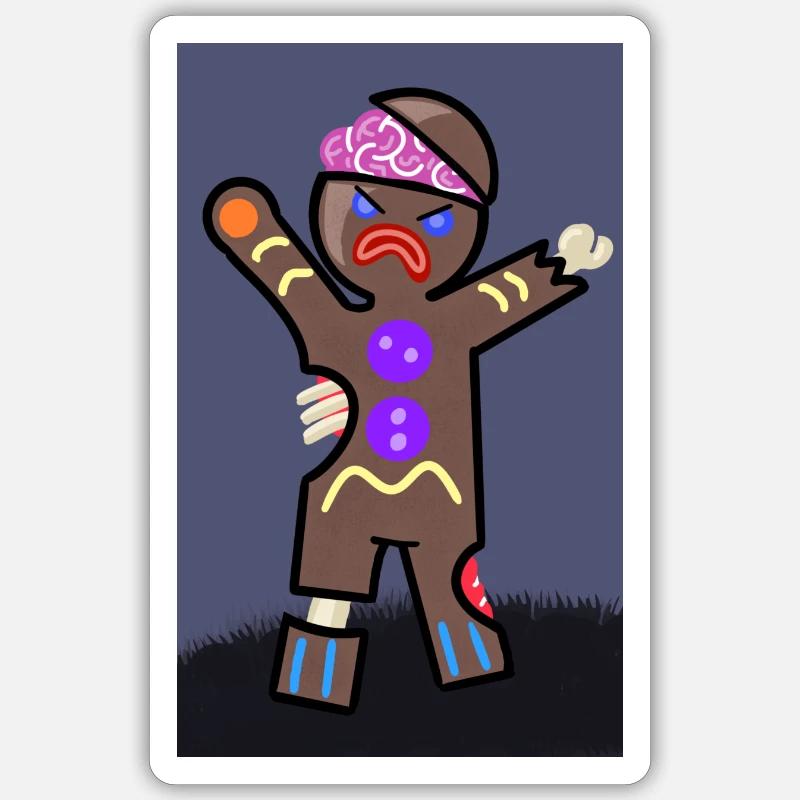 ginger brain - Sticker taille S (10 x 10 cm) - blanc mat