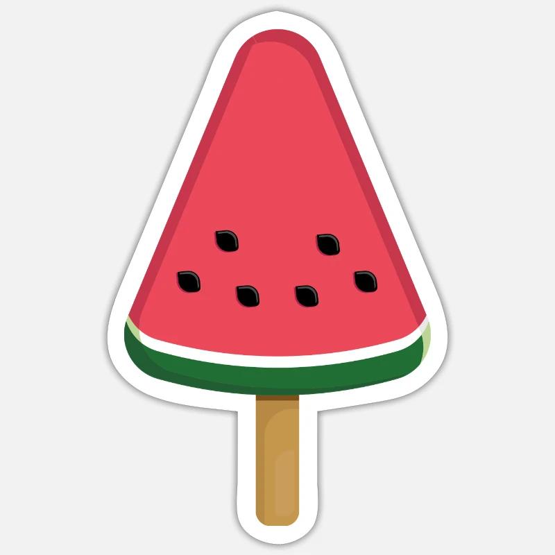 Tranche de popsicle à la pastèque Sticker taille S (10 x 10 cm)