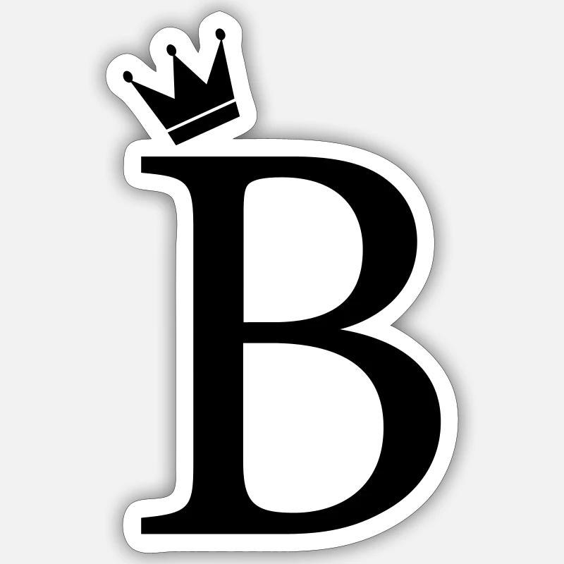 B Couronne monogrammée Sticker taille S (10 x 10 cm)