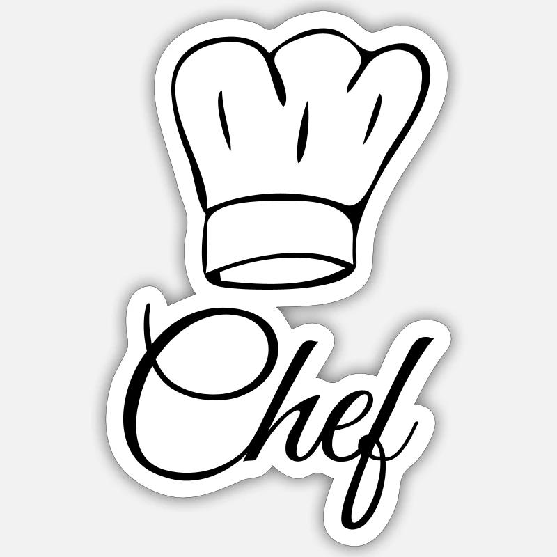 Küchenchef Koch Chef - Sticker taille S (10 x 10 cm) - blanc mat