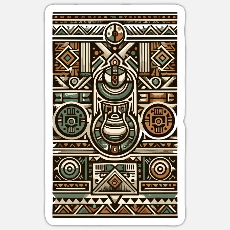 Traditional Ayahuasca Ceremony Patterns - Sticker size S (10 x 10 cm) - white matte