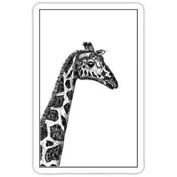 Giraffe Skizze - Sticker Größe S (10 x 10 cm) - Mattweiß - Vorne