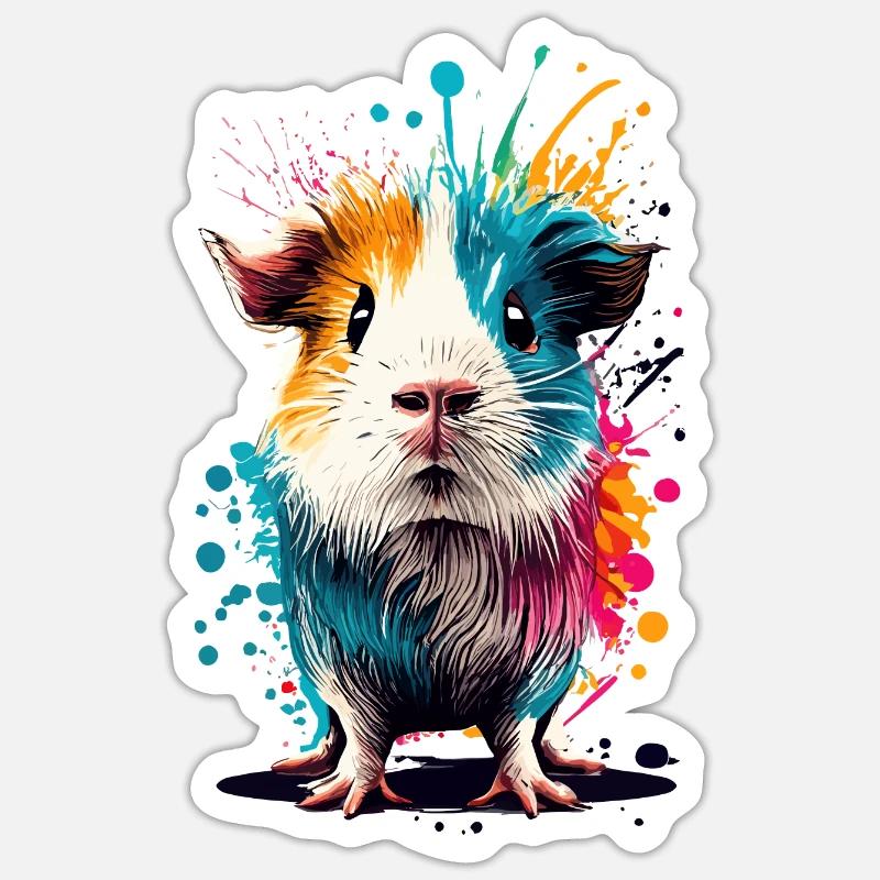 Cochon d’Inde - Mignon cochon d’Inde - Sticker taille S (10 x 10 cm) - blanc mat