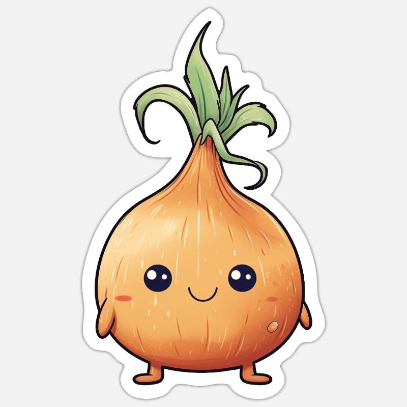 Drôle d’oignon - Sticker taille S (10 x 10 cm) - blanc mat