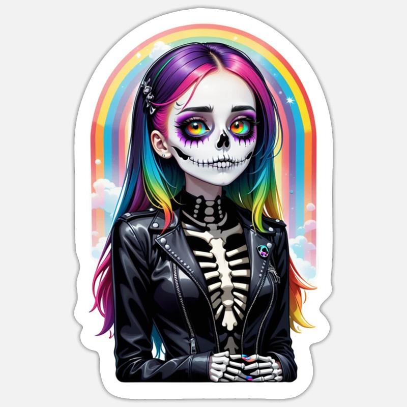 Halloween - Rock & Rainbow - Sticker size S (10 x 10 cm) - white matte