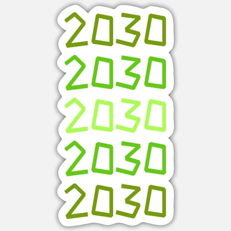 2030 - Sticker taille S (10 x 10 cm) - blanc mat