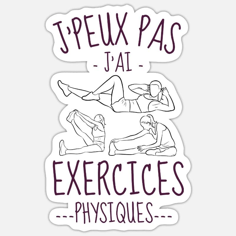 Gym musculation - Sticker taille S (10 x 10 cm) - blanc mat
