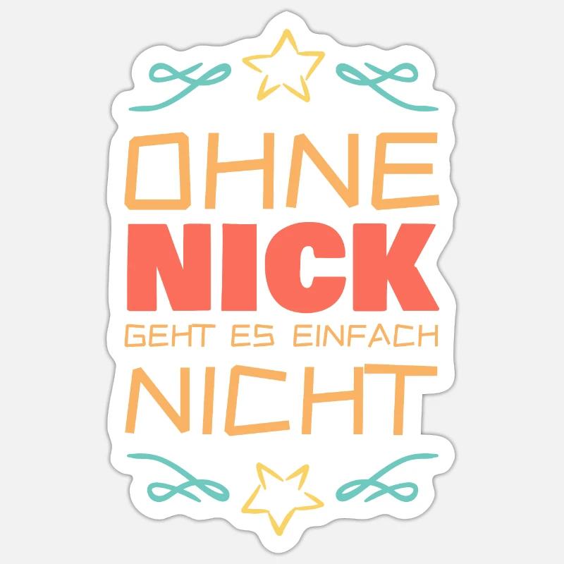 Nick : Nick - Sticker taille S (10 x 10 cm) - blanc mat