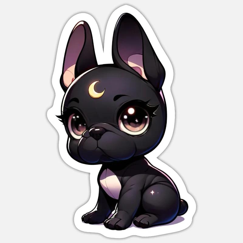 Chiot Moonkeeper - Sticker taille S (10 x 10 cm) - blanc mat
