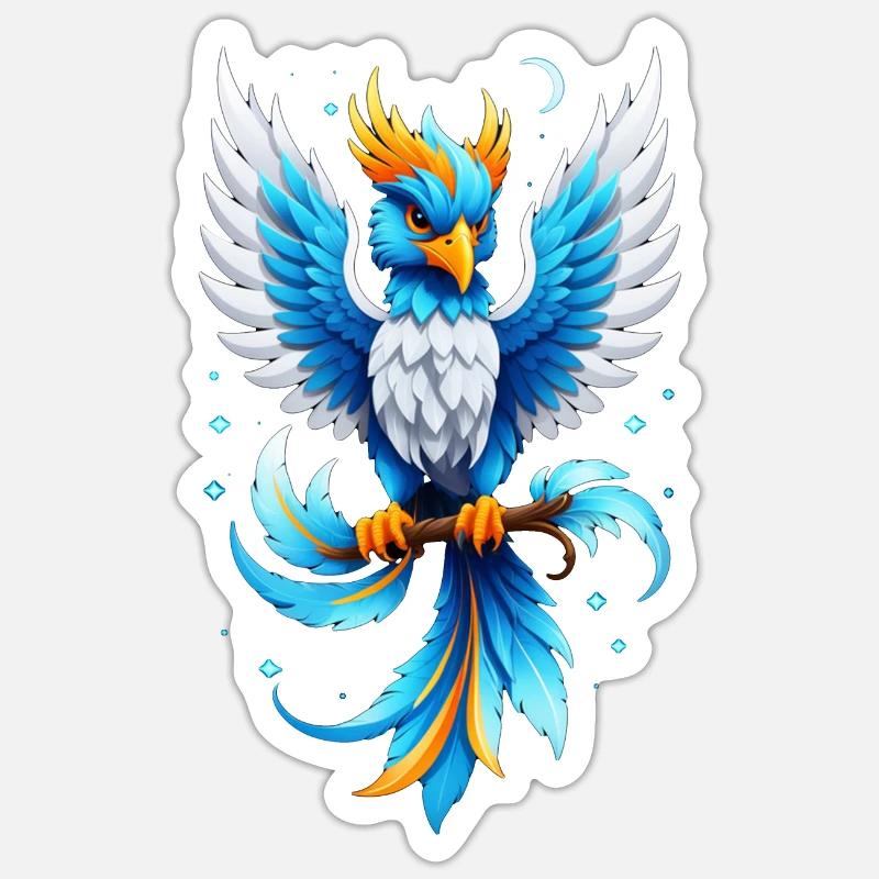 Phönix - Phönix - Feuervogel - Sticker Größe S (10 x 10 cm) - Mattweiß