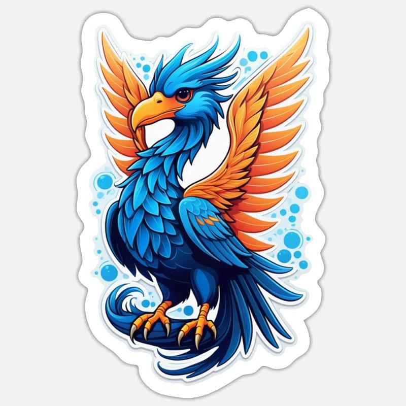 phenix - phoenix - oiseau de feu Sticker taille S (10 x 10 cm)