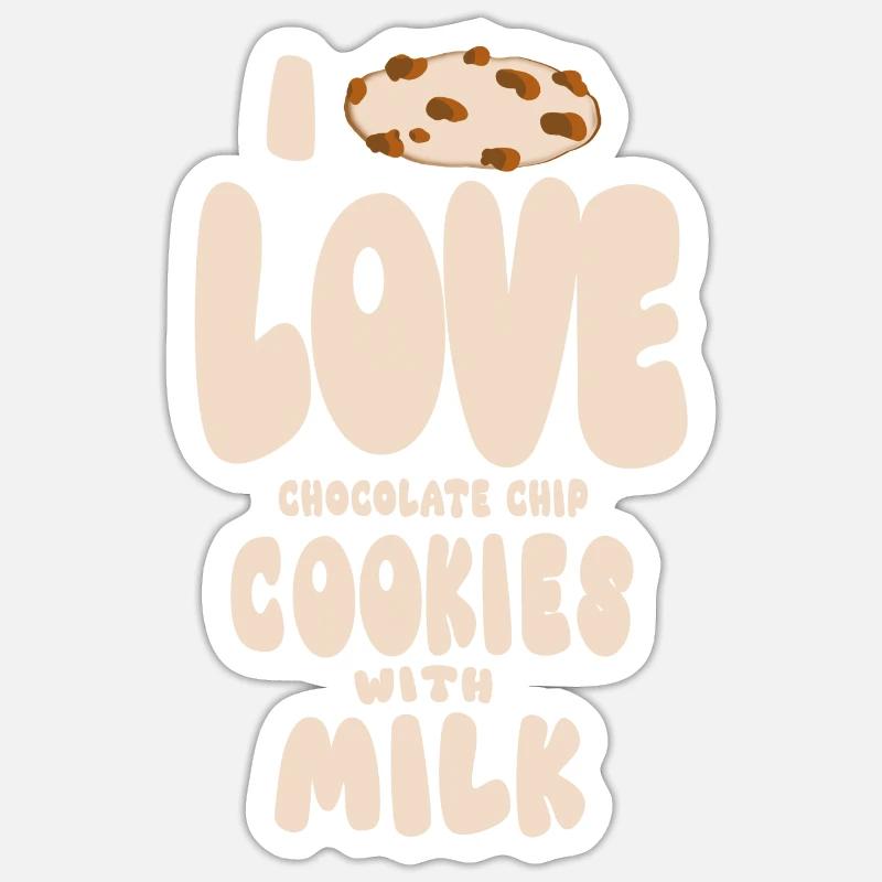 Chocolate biscuits and milk Sticker size S (10 x 10 cm)