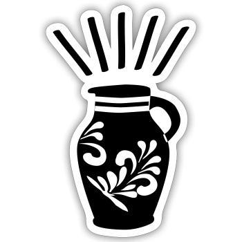 Bembel Heiliger Gral - Das Frankfurter Original - Sticker Größe S (10 x 10 cm) - Mattweiß - Vorne