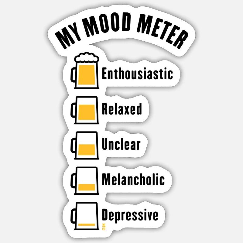 My Mood Meter (Bier / Biertrinker / V1 / POS) Sticker Größe S (10 x 10 cm)
