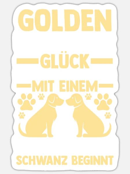 Hund Golden Retriever - Sticker Größe S (10 x 10 cm) - Mattweiß