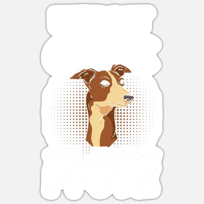 Chien Whippet - Sticker taille S (10 x 10 cm) - blanc mat