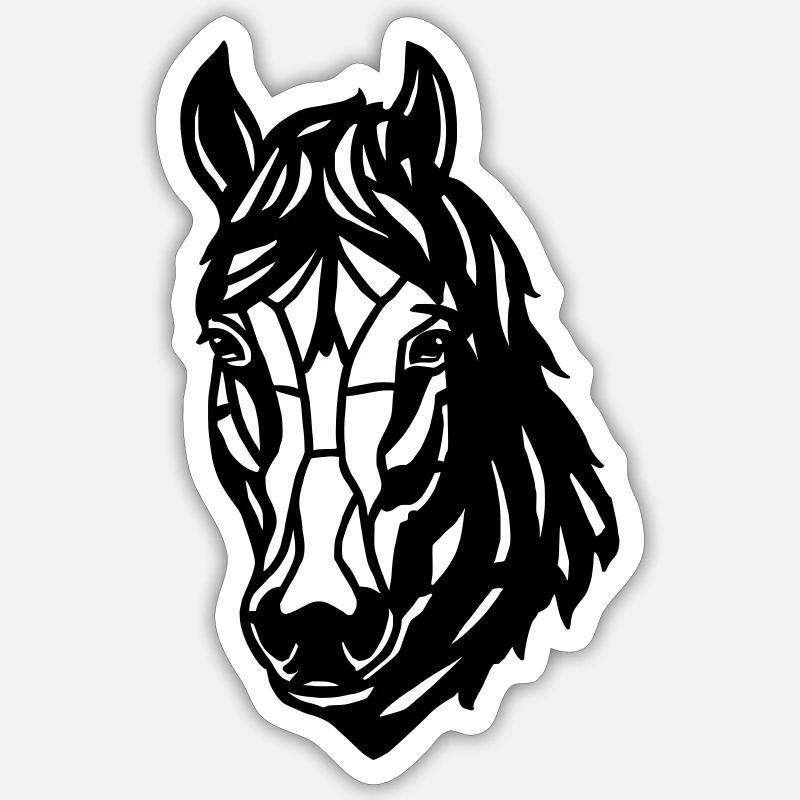 Kopf eines Pferdes im niedrigen Polygonstil Sticker Größe S (10 x 10 cm)