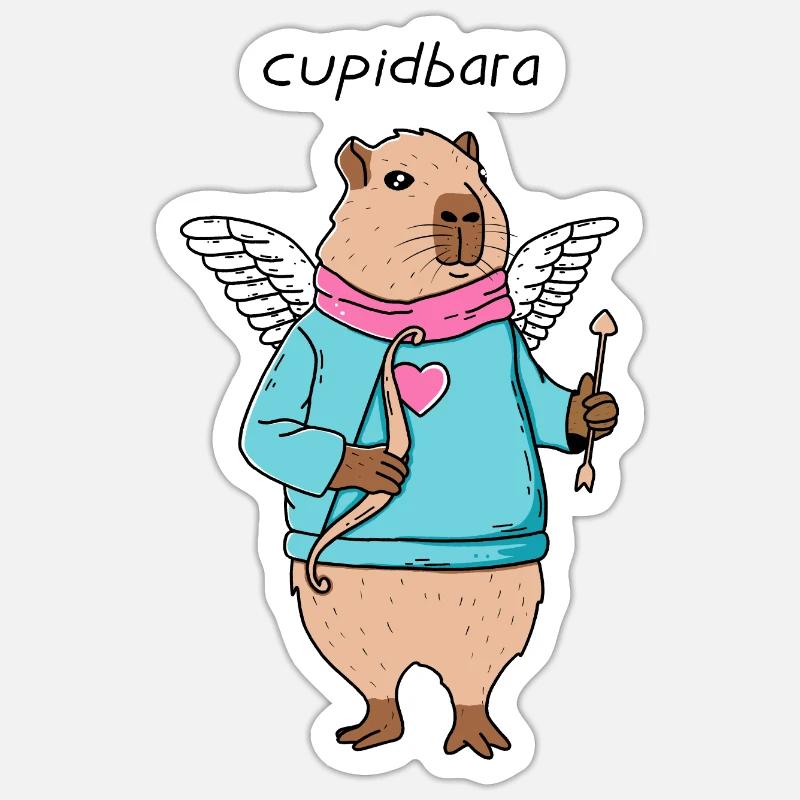 Cupidbara - Sticker size S (10 x 10 cm) - white matte