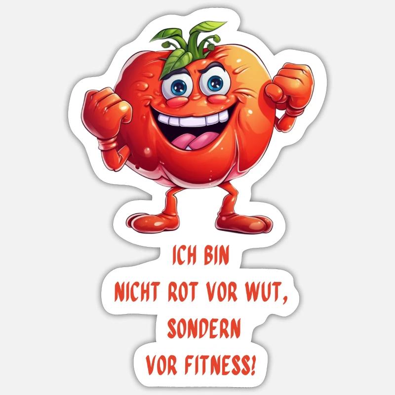 Tommy das Tomatenwunder - Sticker Größe S (10 x 10 cm) - Mattweiß