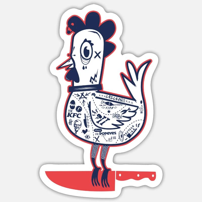 Pollo rancio - Sticker size S (10 x 10 cm) - white matte