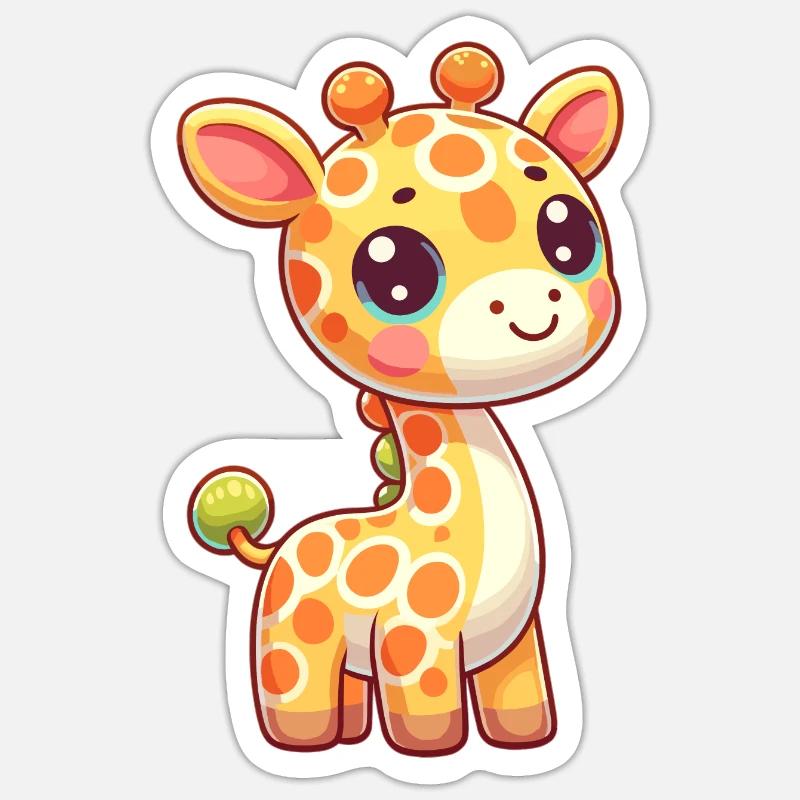 childishly designed giraffe Sticker size S (10 x 10 cm)