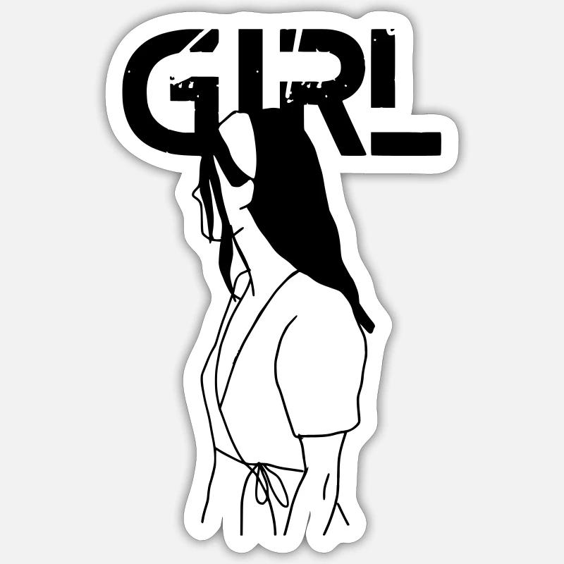 Mädchen Sticker Größe S (10 x 10 cm)