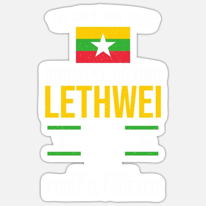 Lethwei burmesisches Geschenk Sticker Größe S (10 x 10 cm)