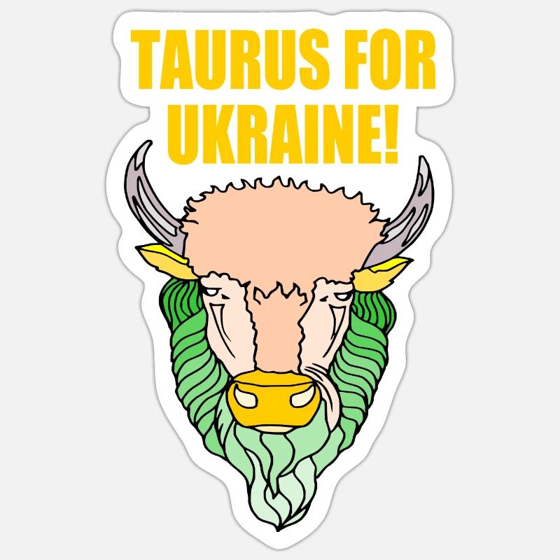 Taurus for ukraine - Sticker size S (10 x 10 cm) - white matte