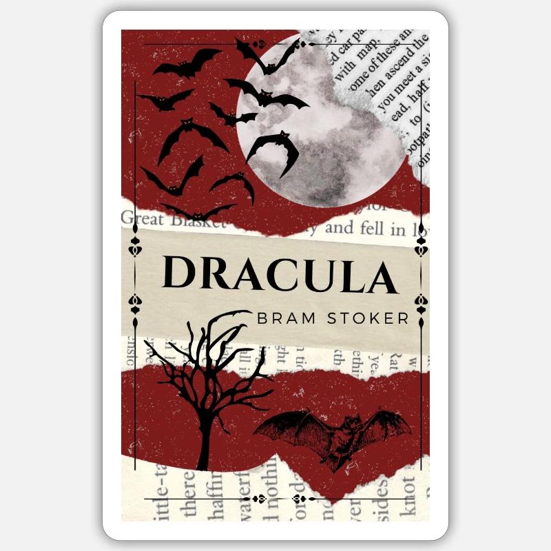 Dracula - Bram Stoker - Sticker taille S (10 x 10 cm) - blanc mat