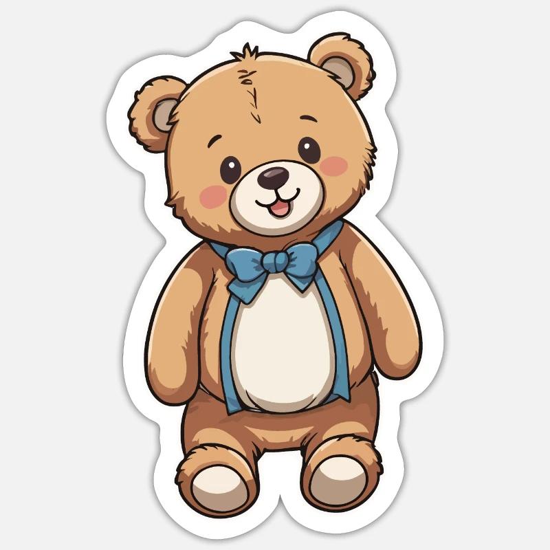 Teddy- Teddy - Teddy - Teddy - Teddy - Sticker Größe S (10 x 10 cm) - Mattweiß