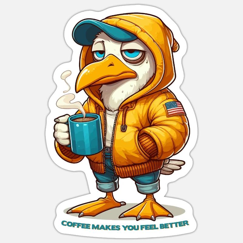 Coffee makes you feel better - Sticker Größe S (10 x 10 cm) - Mattweiß