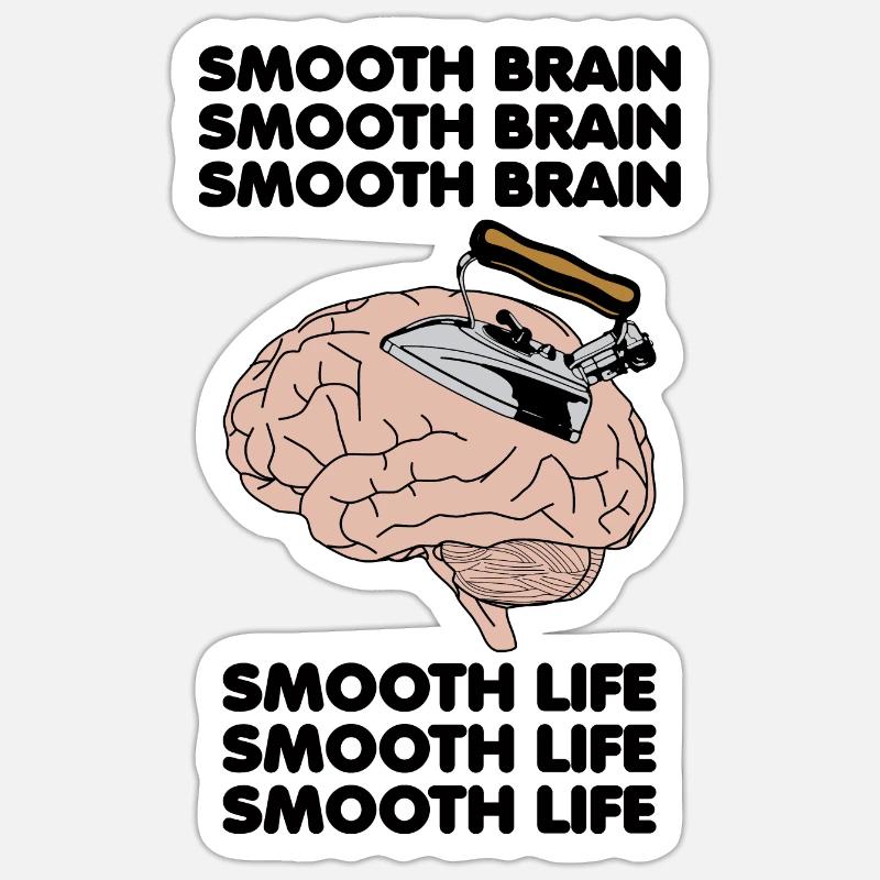 Smooth Brain Smooth Life Funny Oddly Specific Meme Sticker size S (10 x 10 cm)