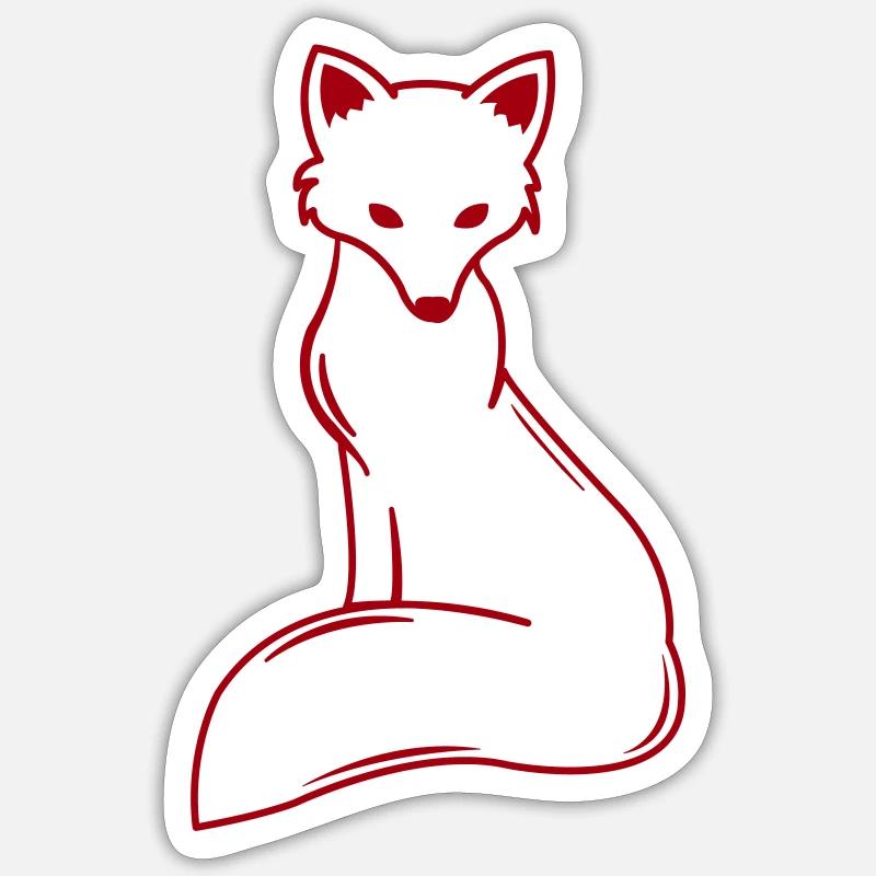 Renard - Sticker taille S (10 x 10 cm) - blanc mat