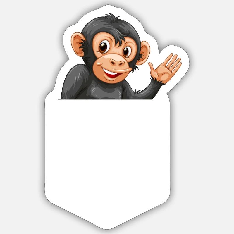 Pocket Monkey - Monkey Design Sticker size S (10 x 10 cm)