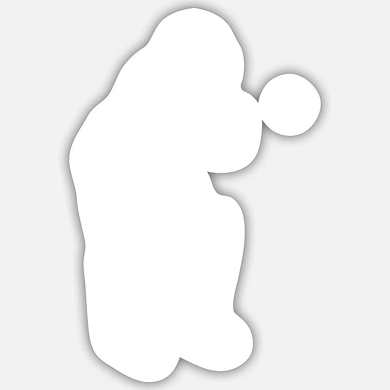 Receveur de cricket en action - Sticker taille S (10 x 10 cm) - blanc mat