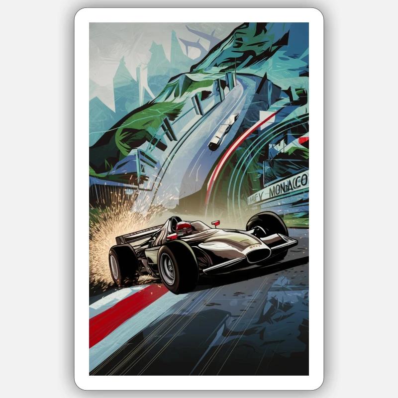 Voiture de course - Sticker taille S (10 x 10 cm) - blanc mat