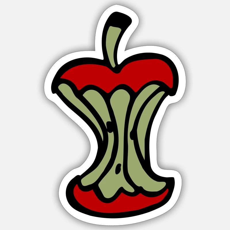 trognon de pomme Sticker taille S (10 x 10 cm)