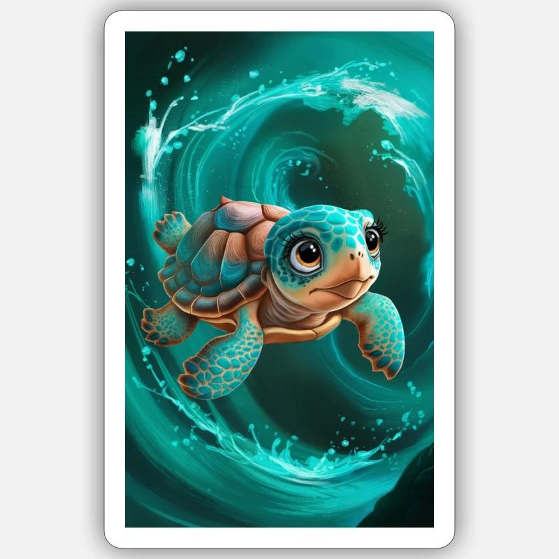 Little Turtle Sticker size S (10 x 10 cm)
