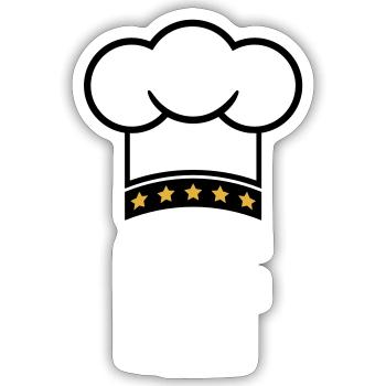 5 Star Chef's Hat Le Chef Kitchen Master - Sticker size S (10 x 10 cm) - white matte - Front