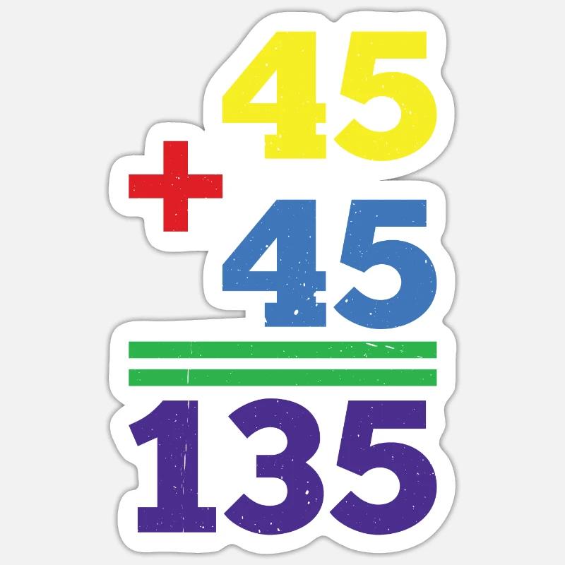 45 + 45 = 135 29 - Sticker taille S (10 x 10 cm) - blanc mat