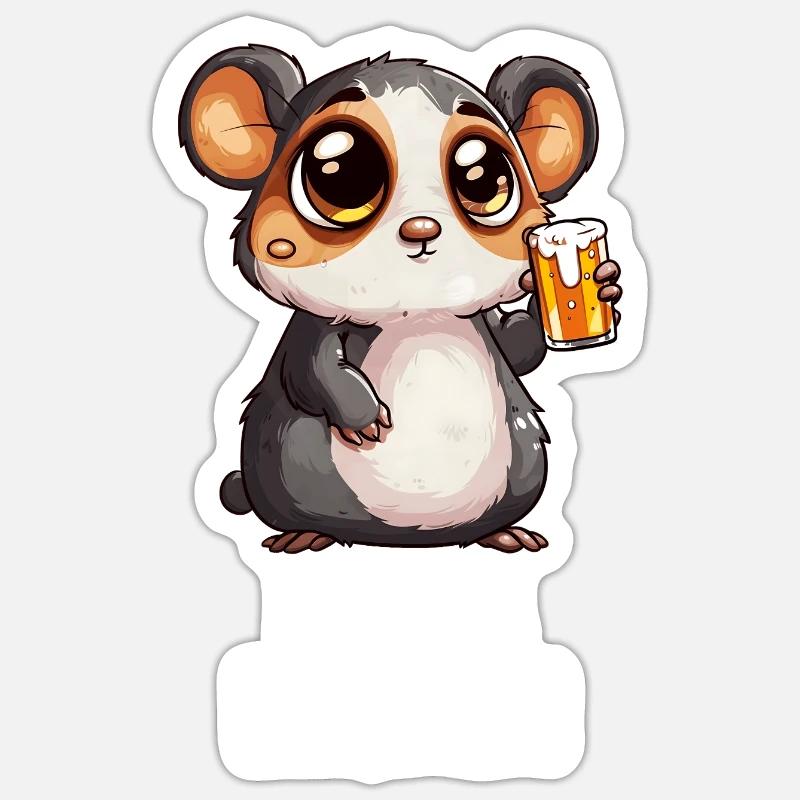 Lecker Bierchen Sad Hamster Meme Bier Mallorca Sticker Größe S (10 x 10 cm)